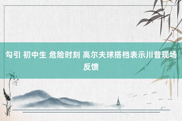 勾引 初中生 危险时刻 高尔夫球搭档表示川普现场反馈